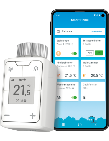 FRITZ!Smart Thermo 302 Intelligente radiatorknop voor de CV