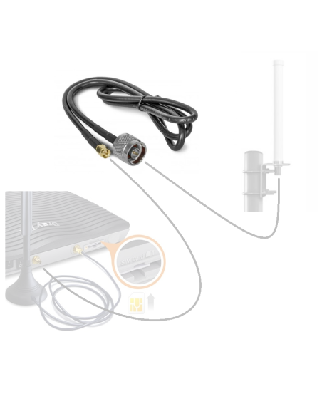 LTE antennekabel 8 meter coax N-Male naar SMA-Male